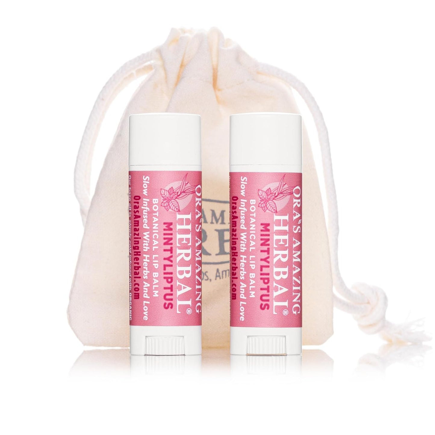 Natural Lip Balm, Herbal Infused, Mintyliptus Peppermint Eucalyptus, Calendula Lip Balm, Ora's Amazing Herbal