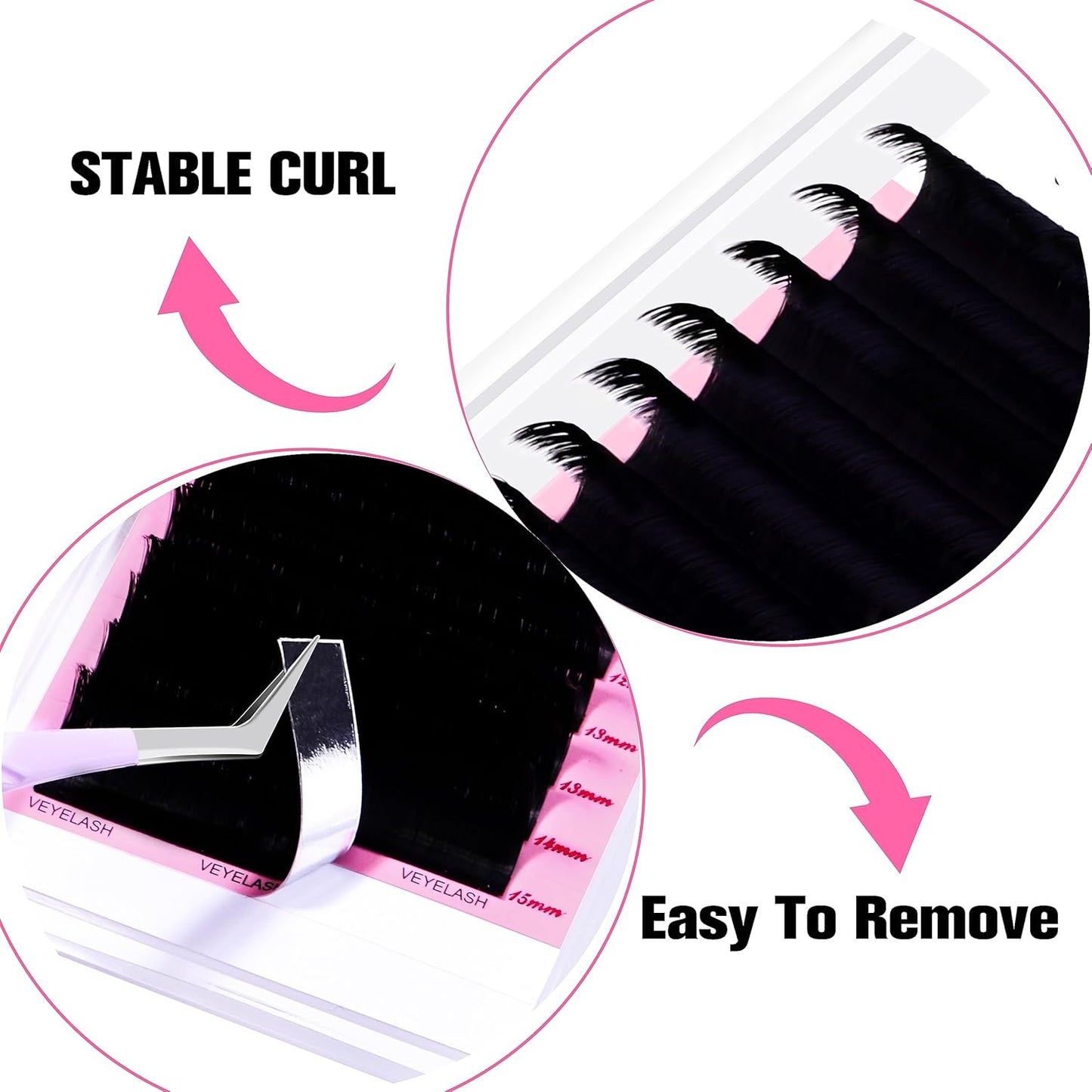 VEYES INC Cashmere Smart Fan Lash Extensions 0.03 0.05 0.07 C/CC/D Curl 8-20mm Mixed & Single Length, Super Matte Black Volume Lashes, Professional Supplies for Lash Techs (0.03 CC 16mm)