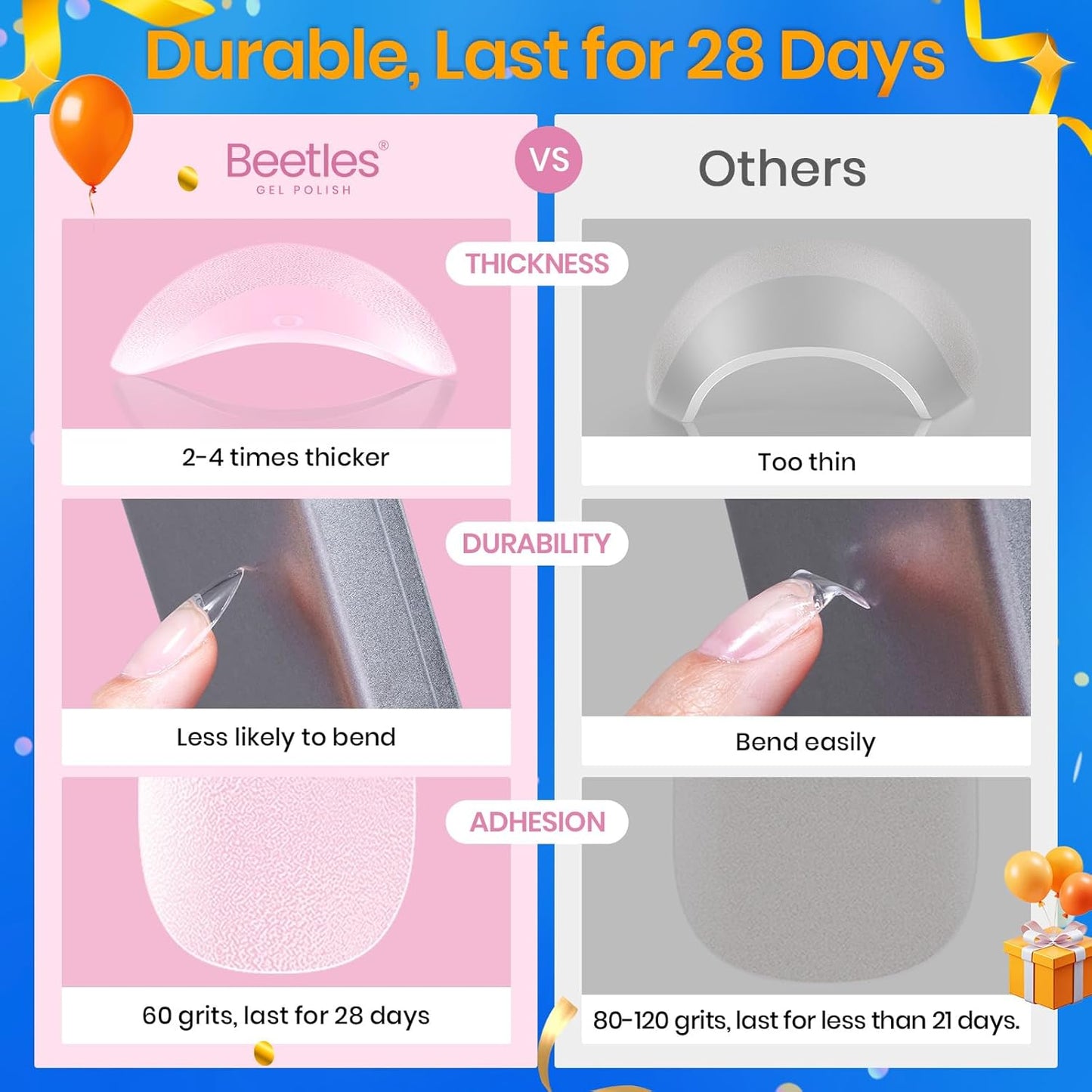 Beetles Medium Almond Nail Tips 576pcs 12 Sizes, Pre-Etched Soft Gel Nail Tips Half Matte Full Cover False Nail Tips Clear Acrylic Nails Glue on Nails DIY Nail Extension Gift for Women