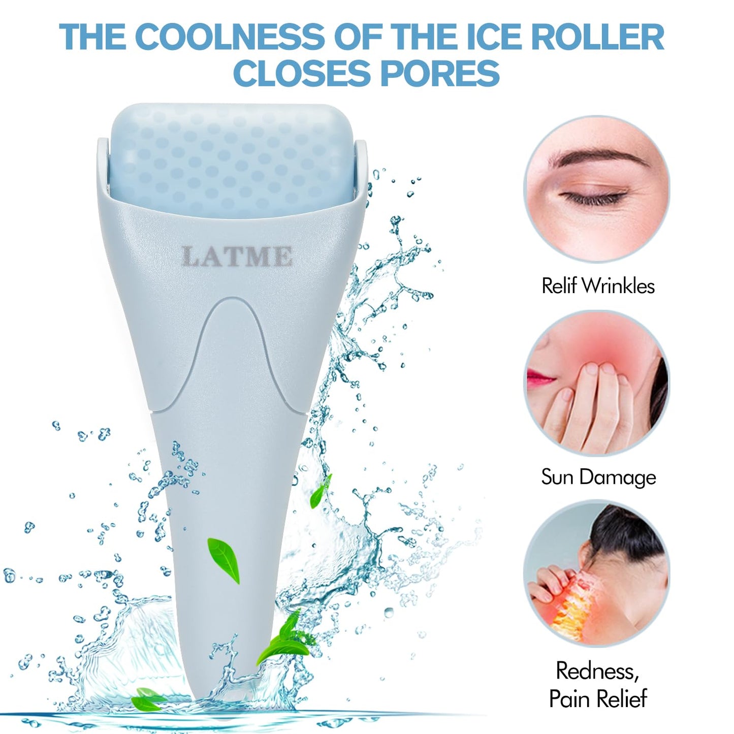 Ice Roller for Face Eyes,Womens Gifts,Face Massager Roller Puffiness Migraine Pain Relief and Minor Injury (Smoggy Blue)