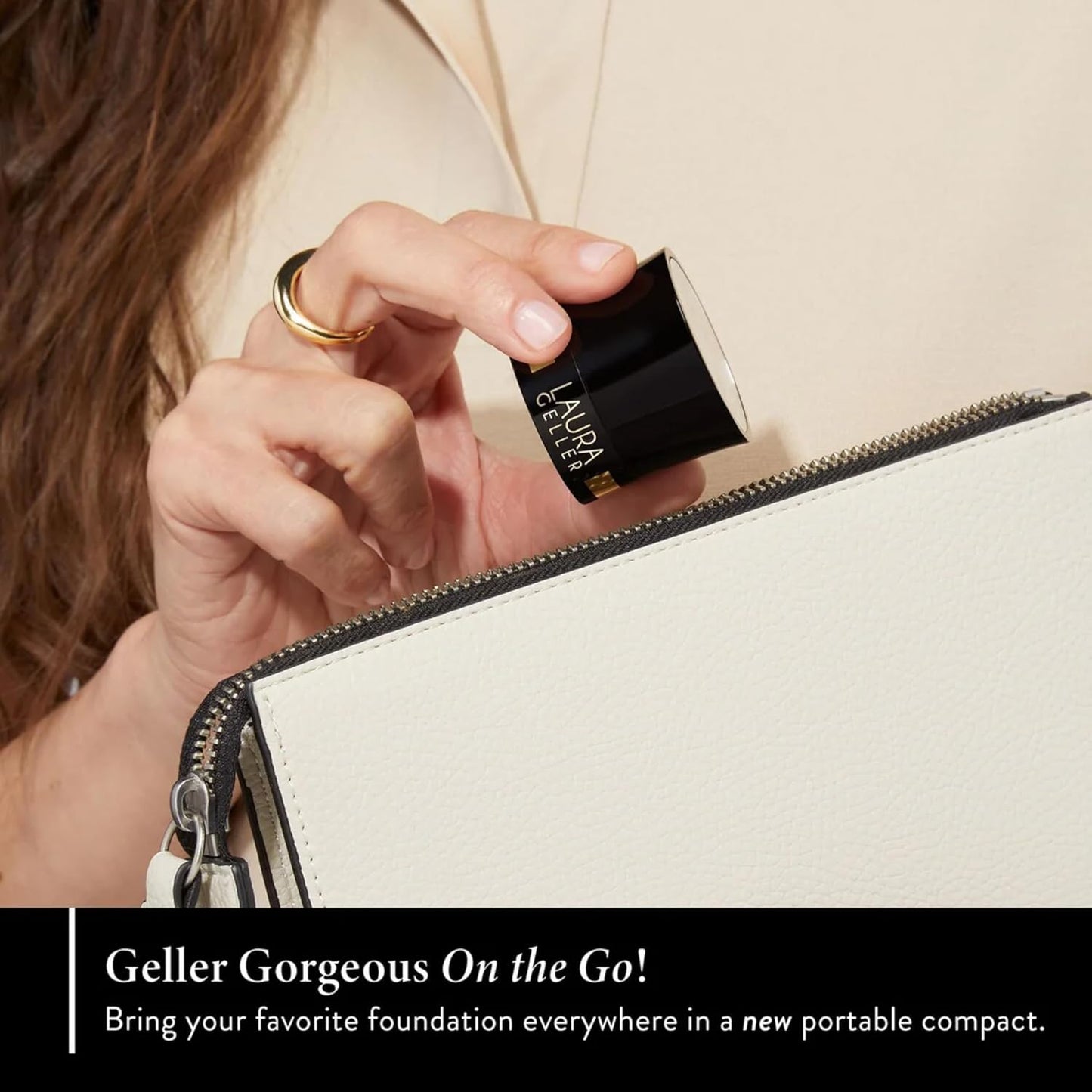 LAURA GELLER NEW YORK Award-Winning Baked Balance-n-Brighten To Go Travel Size Color Correcting Powder Foundation - Tan - Buildable Light to Medium Coverage - Demi-Matte Natural