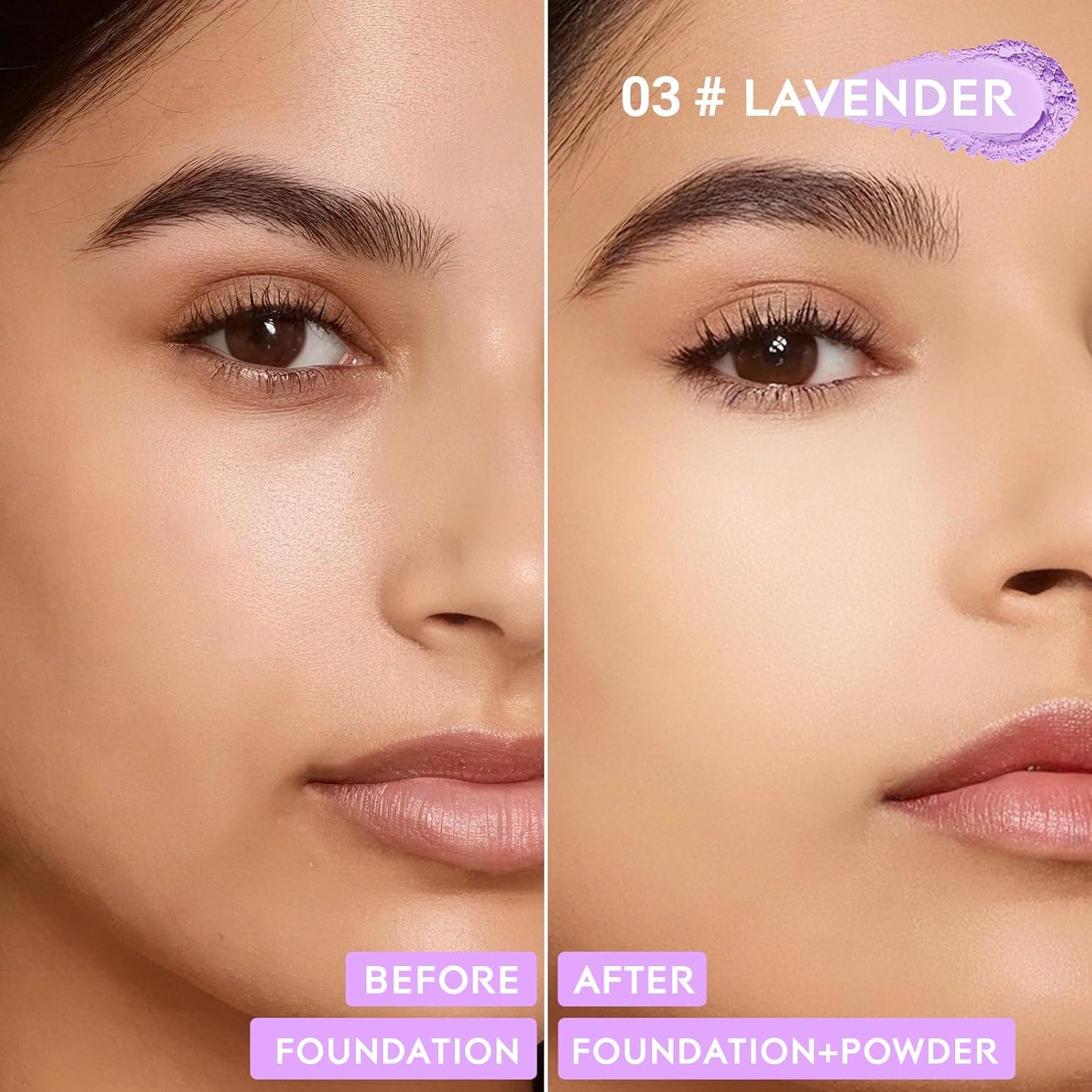 Vevivia Setting Powder - Creaseless Face Powder, Long Lasting Loose Powder Makeup with Blurring and Natural Finish, Loose Setting Powder for All Skin Types, Shine Control, Up to 24 Wear, Lavender