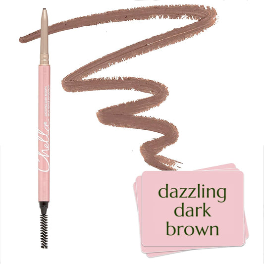 Chella Eyebrow Pencil – Easy-to-Use Brow Definer for Shaping, Filling & Blending – Long-Wear Dark Brown Eyebrow Pencils for Women with Precise Tip (Dark Brown)