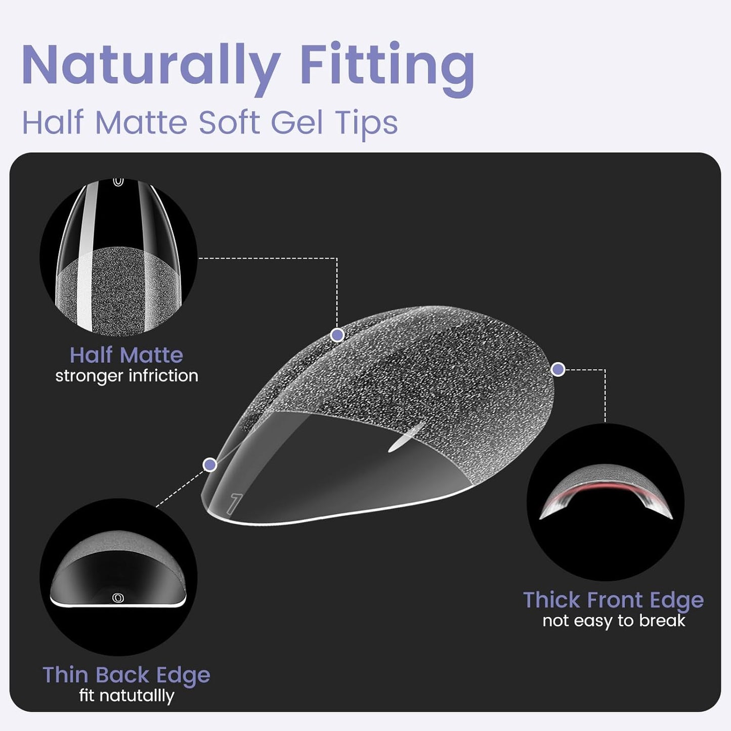 Short Almond Nail Tips: 240PCS Soft Gel Pre-Shaped Acrylic Fake Almond Nail Tips, 12 Sizes Full Cover Clear Press on Nails for Girls Women Nail Art Design