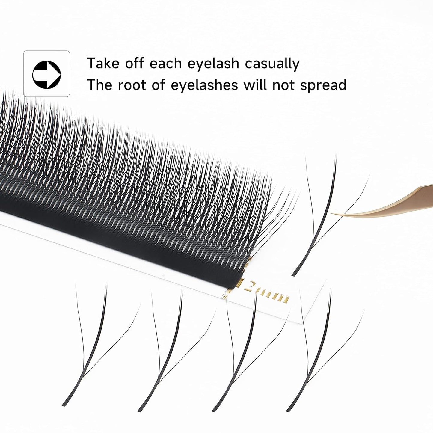 Lash Extensions Three Core Tips 3D Eyelash Extensions W Shape 0.07mm Thickness C Curl Mix 8-15mm Premade Fans Easy Fan Volume Lashes Matte Black Crisscross(W-3D-Three Core-0.07-C,8-15mm Mix)