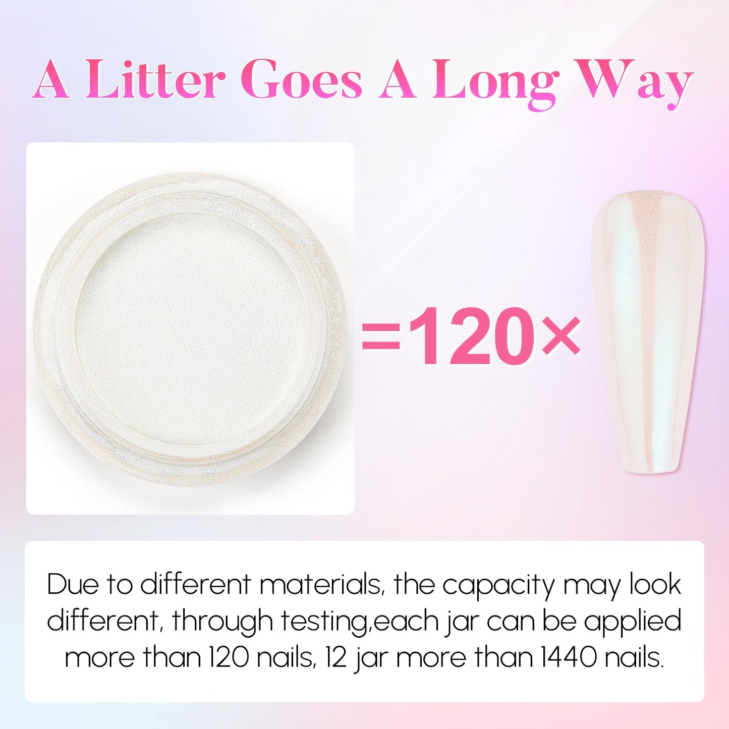 AIMEILI Pearl Chrome Nail Powder, Vegan, Cruelty Free, 12 Colors Aurora Metallic Holographic Mirror Effect Nail Art Pigment Iridescent Shell Glitter Nail Art