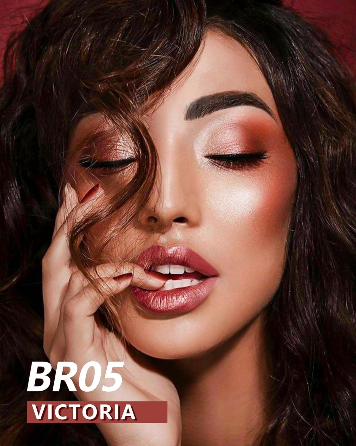 MAKI YIKA Red Lipstick for Women Metallic Lipsticks Glitter Long Lasting Lipstick No Smudge No Transfer Liquid Pink Lip Gloss (BR05 Victoria)