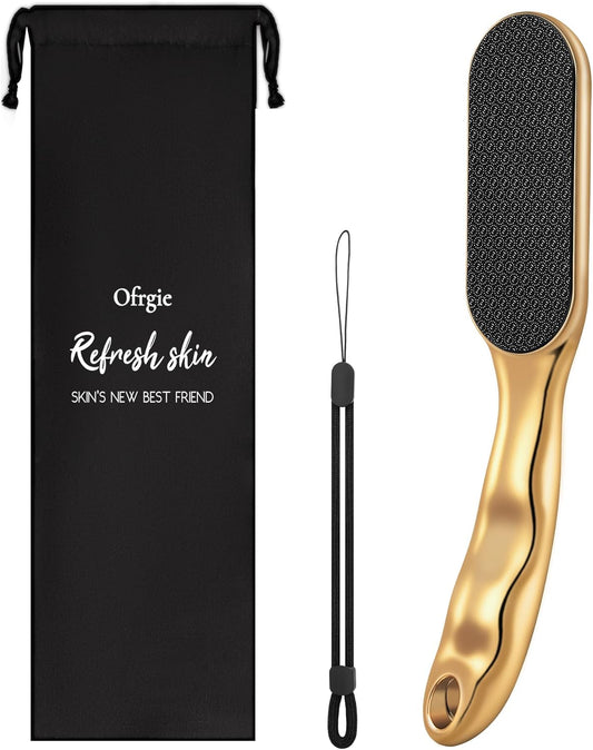 Beyond The Cream Veins Grain Foot File, Nano Glass Foot File, Hard Skin Callus Remover, Professional Pedicure Tool, Anti-Slip Handle Rope & Storage Bag, Ideal Gift for Beauty & Fitness Lovers, Golden