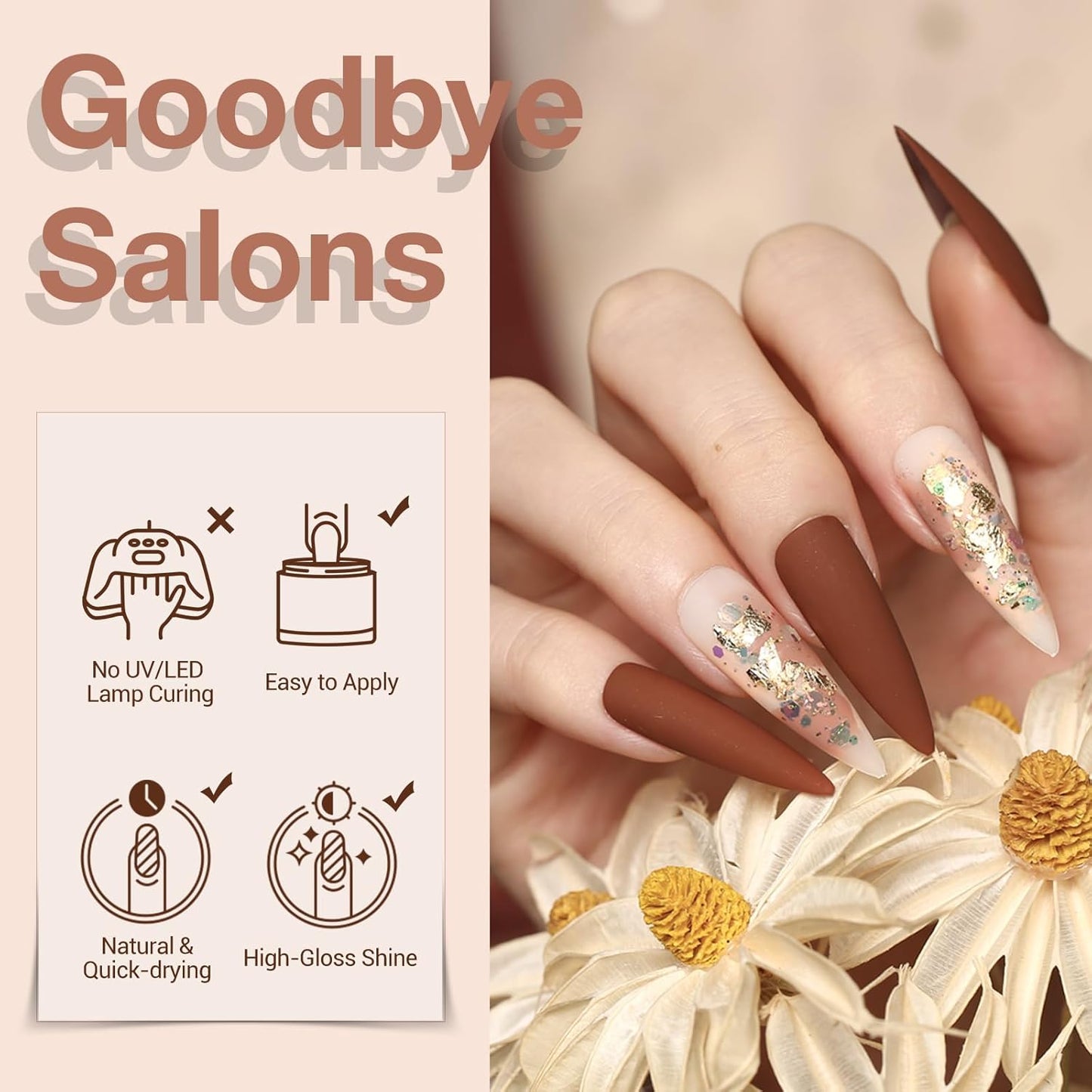 AZUREBEAUTY Dip Powder Nail Kit Classic Brown Nude Collection Glitter Fall 20 Colors Neutral Chocolate Skin Tone Dip Liquid Set with Base/Top Coat Activator French Art Manicure Salon Home