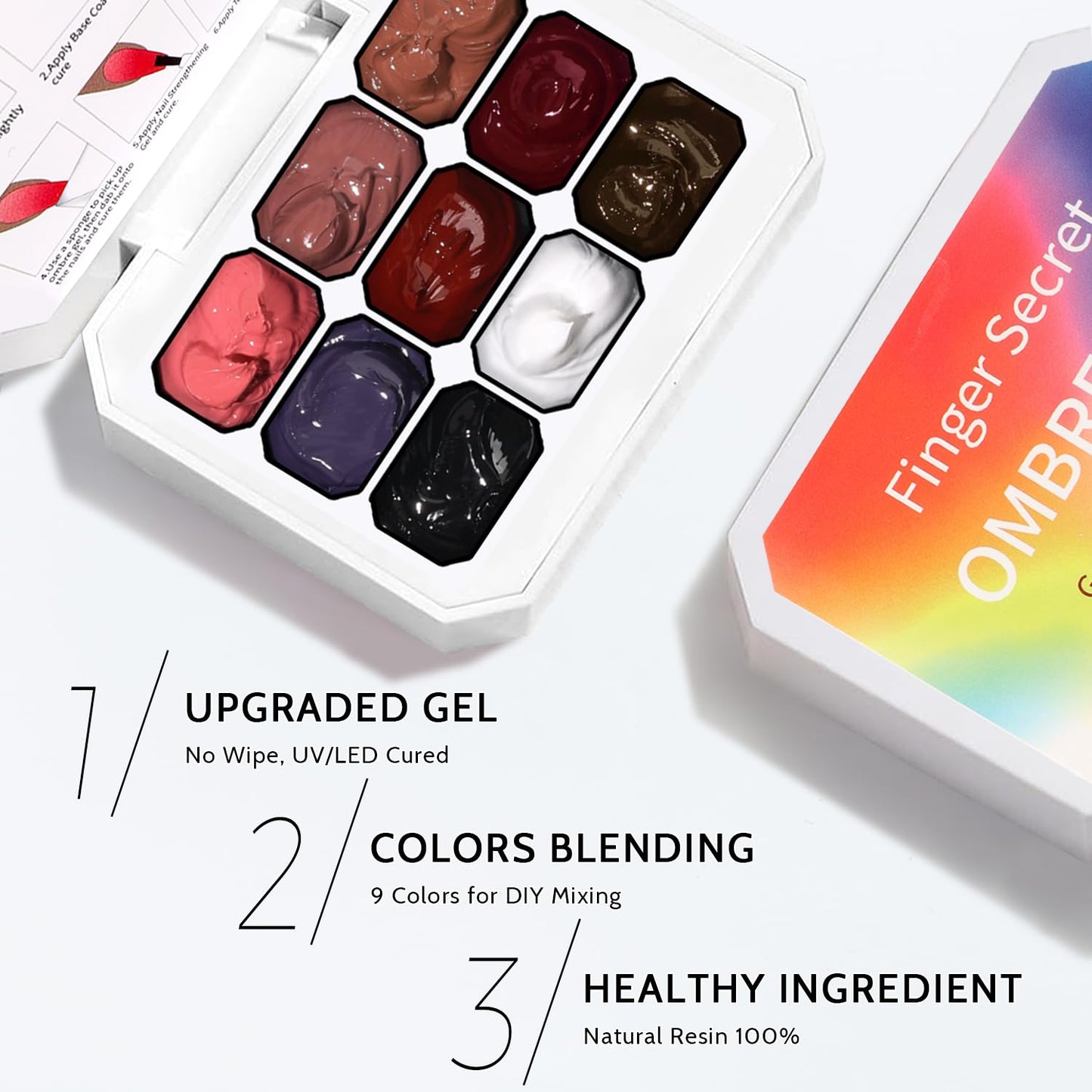 Sponge Pat Paint Nail Gel, 9 Colors Ombre Nails Gradient Gel Nail Blush Blooming Aura Nails Drawing Stripper Floral Painting Nail Art, No Wipe, UV/LED Curing (9 Colors H)