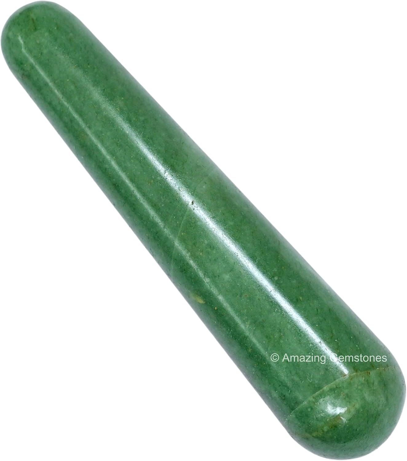 Amazing Gemstone Green Aventurine Crystal Wand Massage Stick - Pelvic Wand Gua Sha for Adults - Crystals and Healing Stones Massage Wands for Adults Gifts (Smooth)