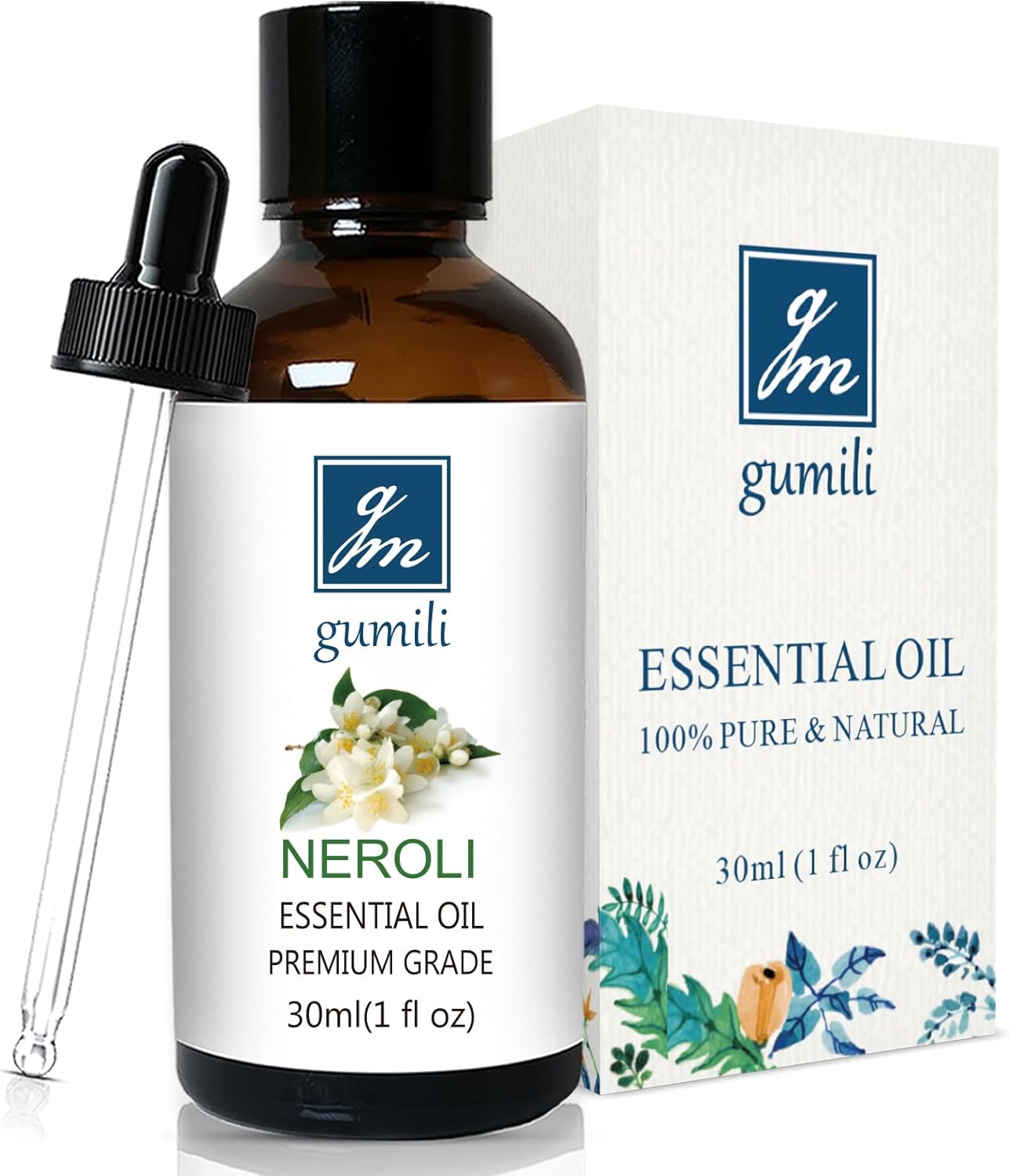 Neroli Essential Oil 1 Oz- 100% Pure & Undiluted Orange Blossom Oil for Diffuser, Skin Care, Massage & DIY