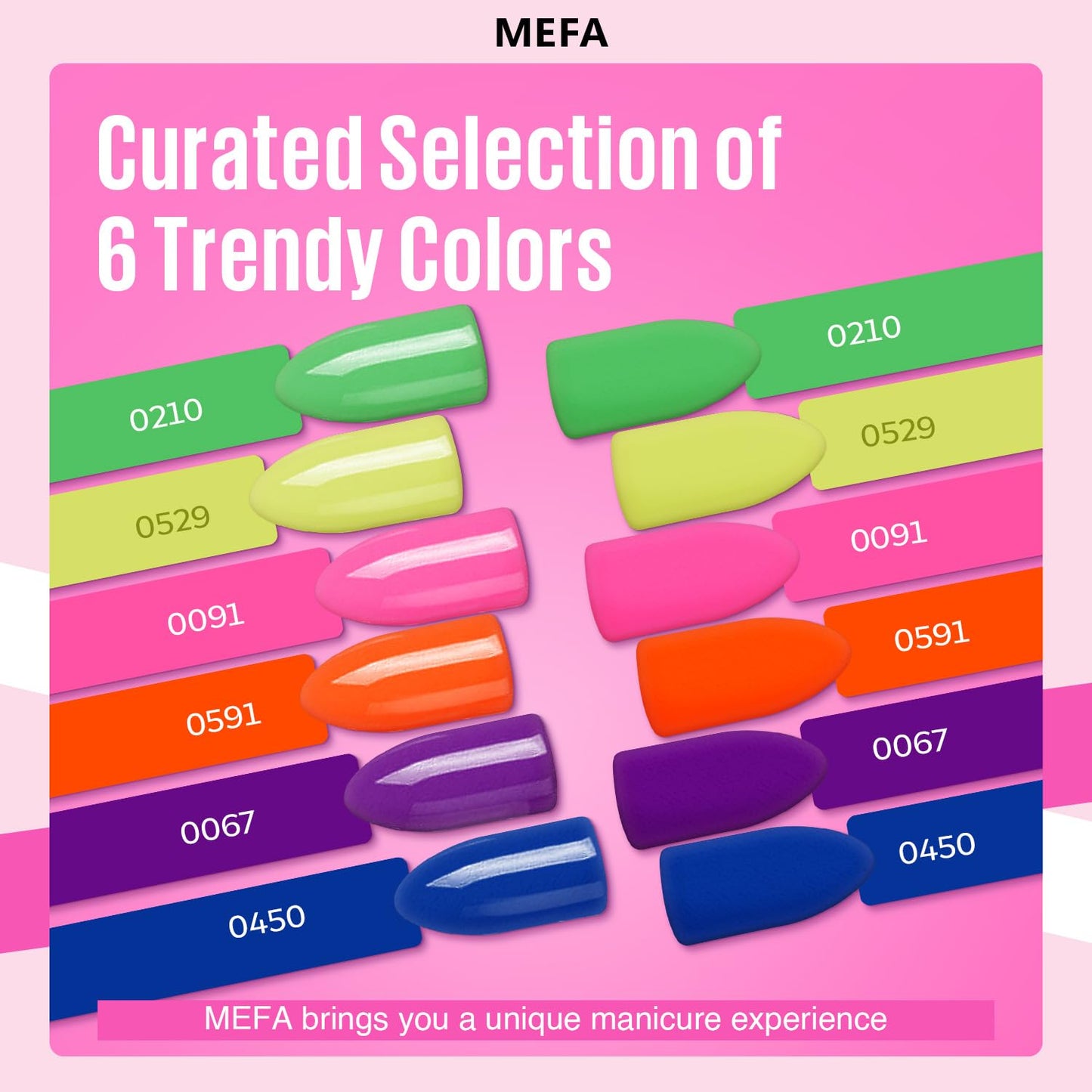 MEFA Neon Gel Nail Polish Set 6 Colors, Summer Neon Green Lime Yellow Pink Navy Blue Purple Orange Bright Vibrant Pride Month Soak Off Nail Art Design Manicure DIY at Home Salon Gifts for Women Girls
