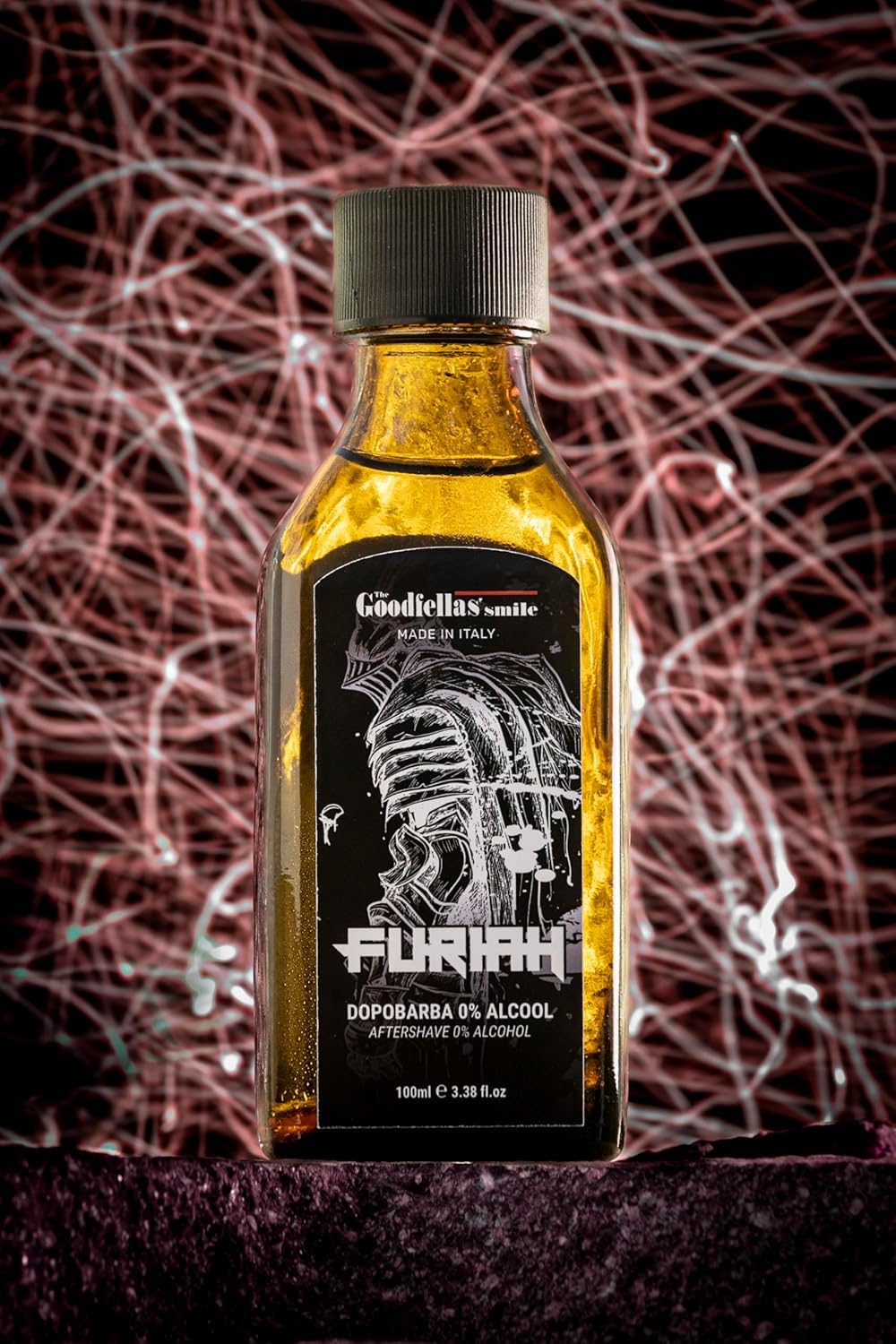 The Goodfellas' smile Soothing Alcohol-Free Aftershave Splash/Tonic, Made in Italy, 100 ml, 3.38 oz (FURIAH/Leather & Wood)