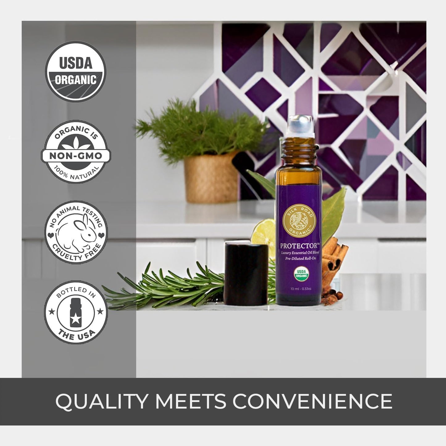 Silk Road Organic Protector Essential Oil Immunity Blend Roll On, Based on Thieves Oil Legend, 100% Pure USDA Certified Health Shield Aromatherapy - 10 ml Roller