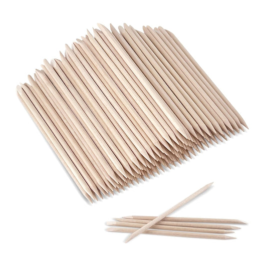 400 Pcs Orange Wood Stick, 4.5 Inch Wooden Cuticle Pusher Sticks for Nail, Manicure Pedicure Sticks for Nail Art