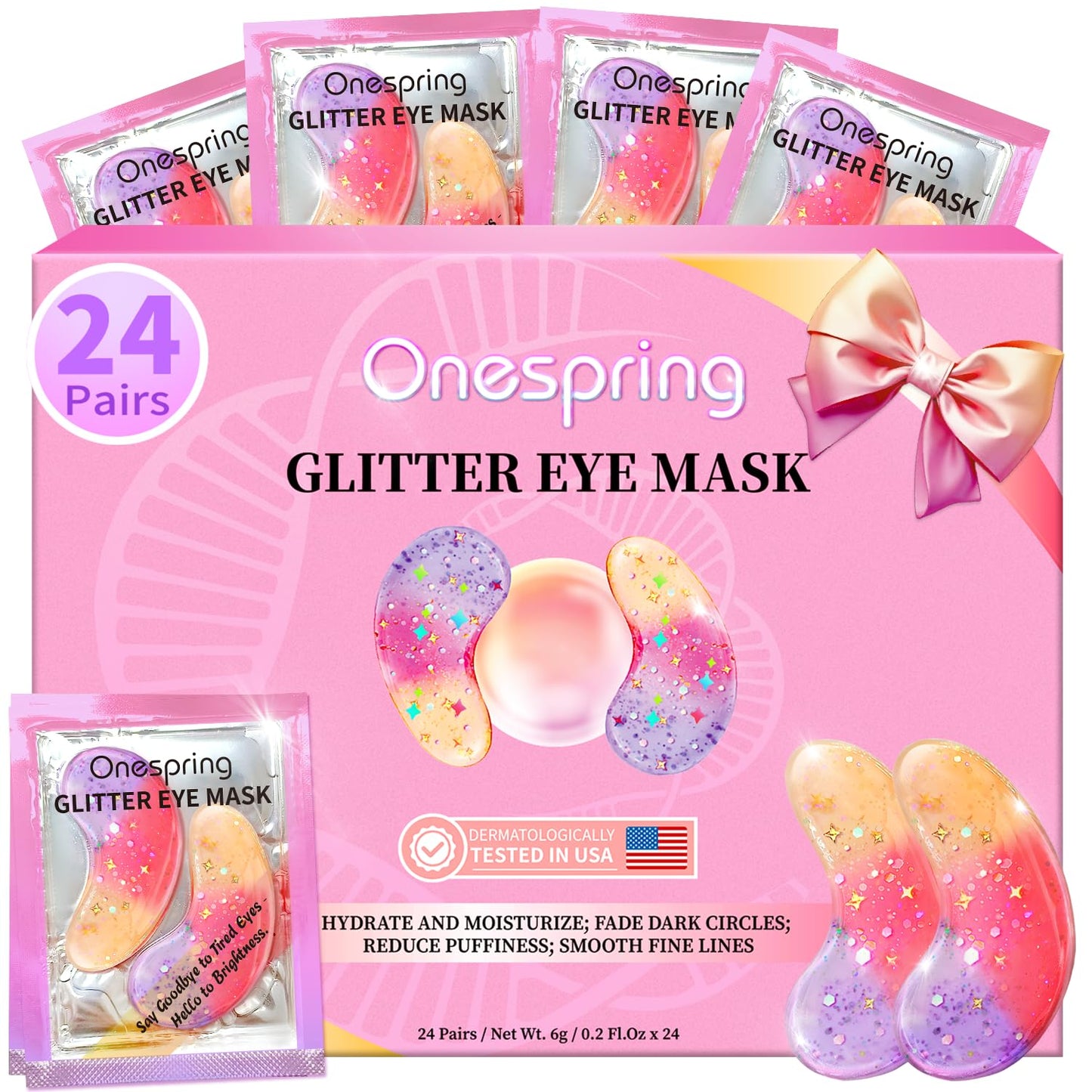 Eye Masks (24 Pairs) - Gift for Her - Under Eye Patches for Dark Circles, Puffiness, Wrinkles, Soothing & Hydrating, Skincare Eye Gel Pads, Beauty Essential for Women, Bridesmaid Gifts