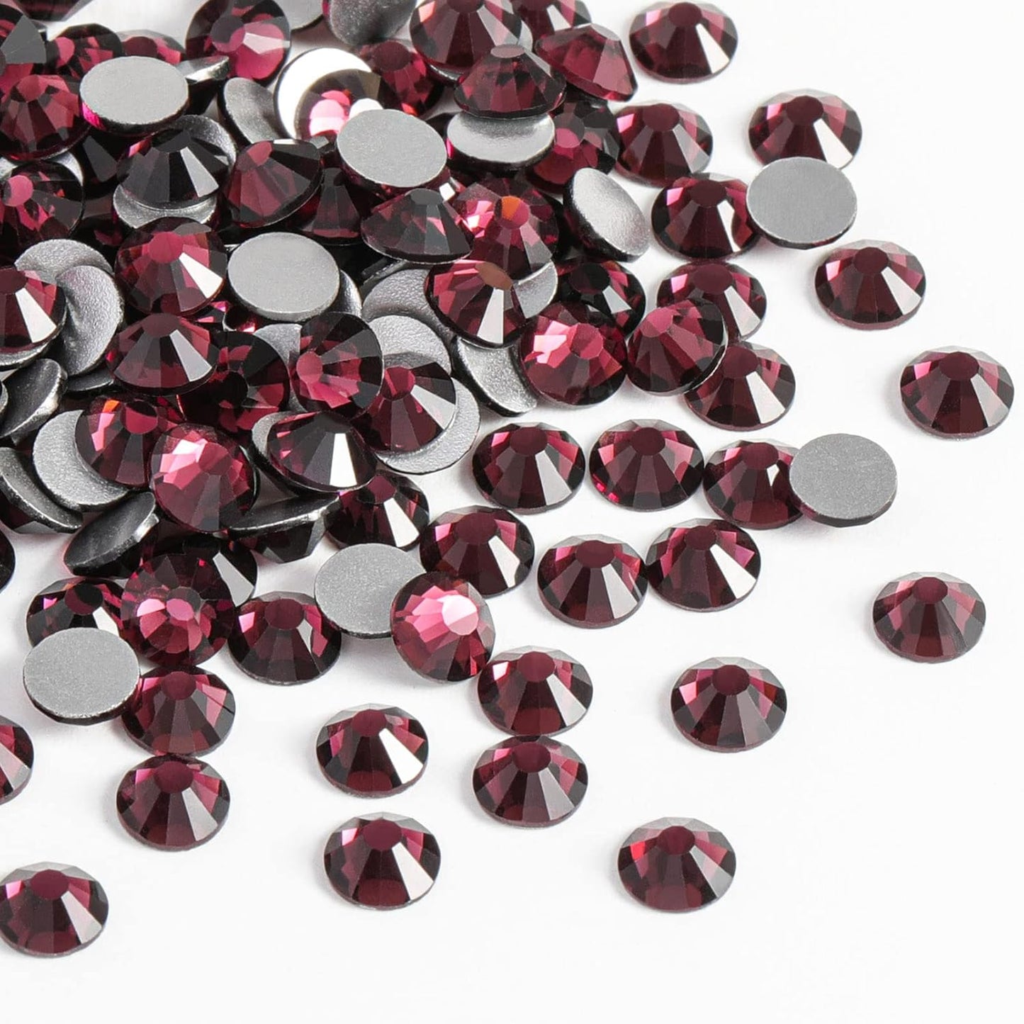 Beadsland 2880pcs Flat Back Crystal Rhinestones Round Gems for Nail Art and Craft Glue Fix, Amethyst,SS4,1.5-1.7mm