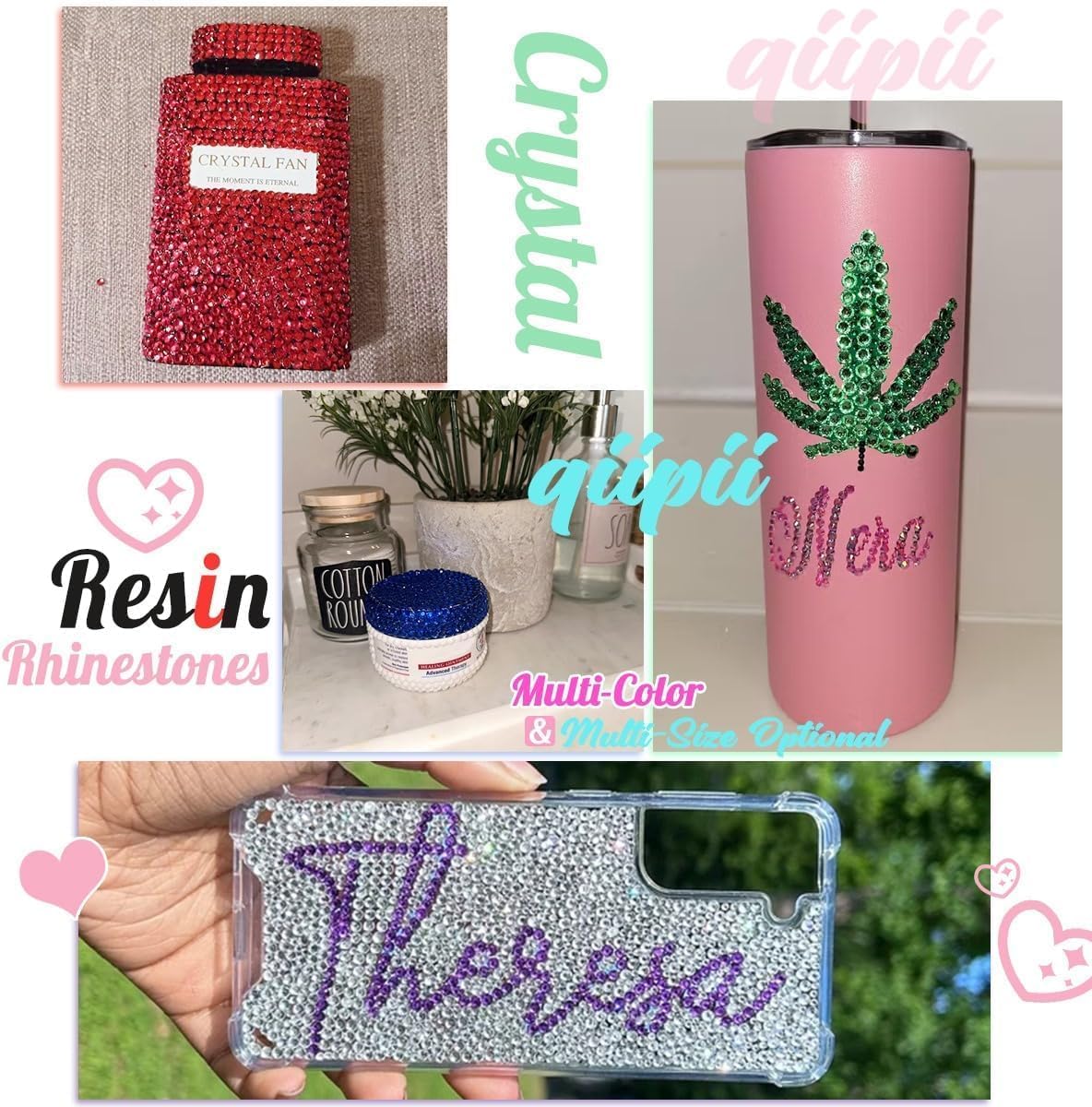 Caramel Golden Crystal Resin Rhinestones for Crafting 3mm 4mm 5mm Flatback Stones Non-Hotfix Diamonds Crystals Gems Charms for Nails Face Eyes Makeup Tumblers Bottles DIY Crafts Clothes Shoes