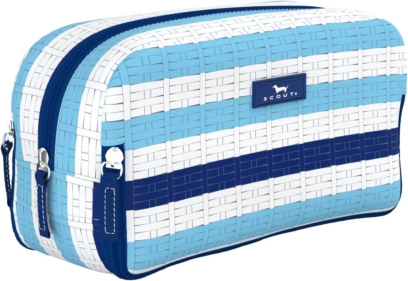 SCOUT 3-Way Toiletry Bag - Travel Makeup Pouch for Women with Three Zipper Compartments - Stands Upright, Wipes Clean
