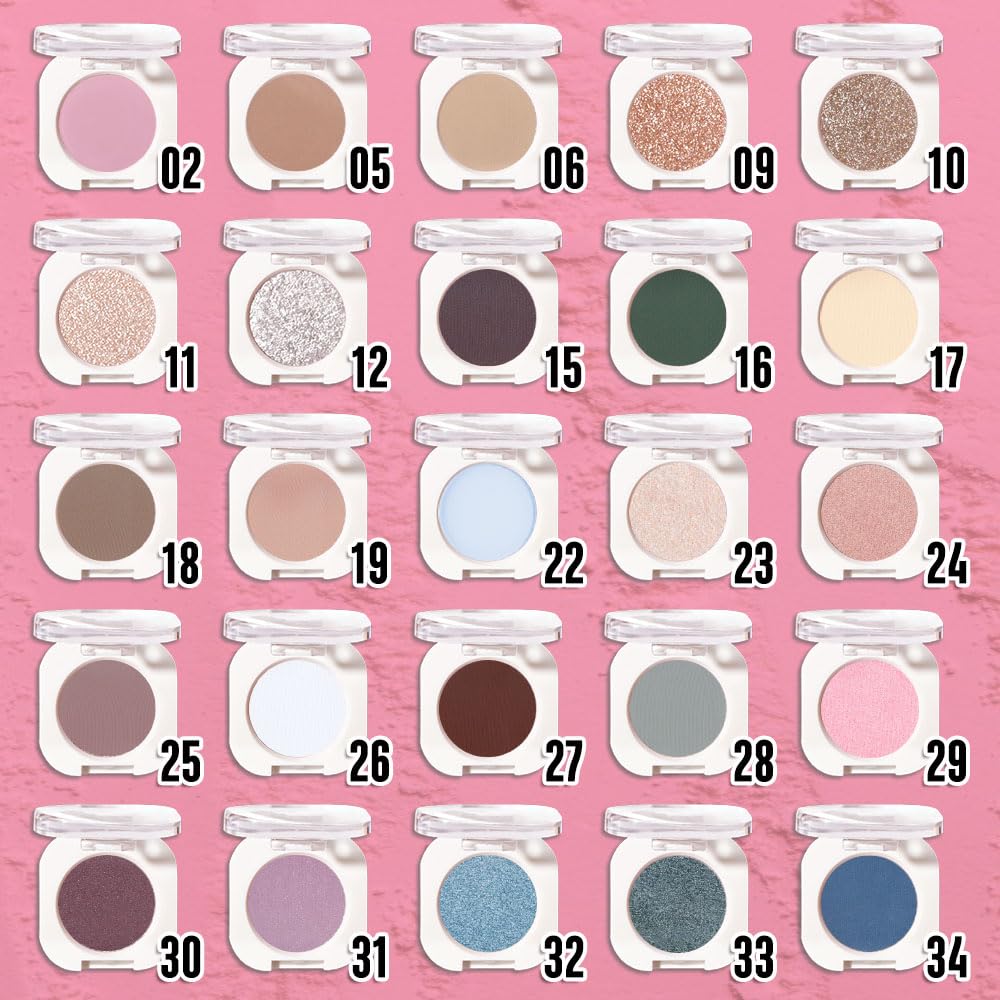 Pink Shimmer Eyeshadow Palette for Women, Single Monochrome Eye Shadow Makeup, Shiny Pressed Powder, Blendable Natural sombras para ojos, Holographic,Vegan,Travel -29