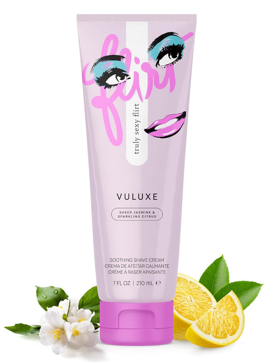 Pure Romance - Vuluxe Shaving Cream for Women - Truly Sexy Flirt (7 fl oz) - Prevents Razor Bumps & Irritation - Orchid, Blackberries, Vanilla - Foaming Shave Cream Moisturizer - Skin Care & Self Care