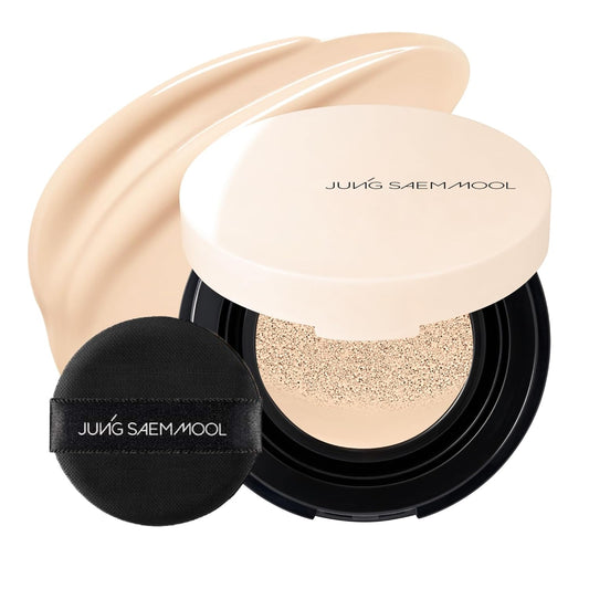 JUNG SAEM MOOL Essential Skin Nuder Cushion Mini 17N Fair Light 0.17 Fl Oz, Natural Radiant Finish Cushion Foundation with Buildable Coverage, Lightweight Texture, Korean Foundation Makeup