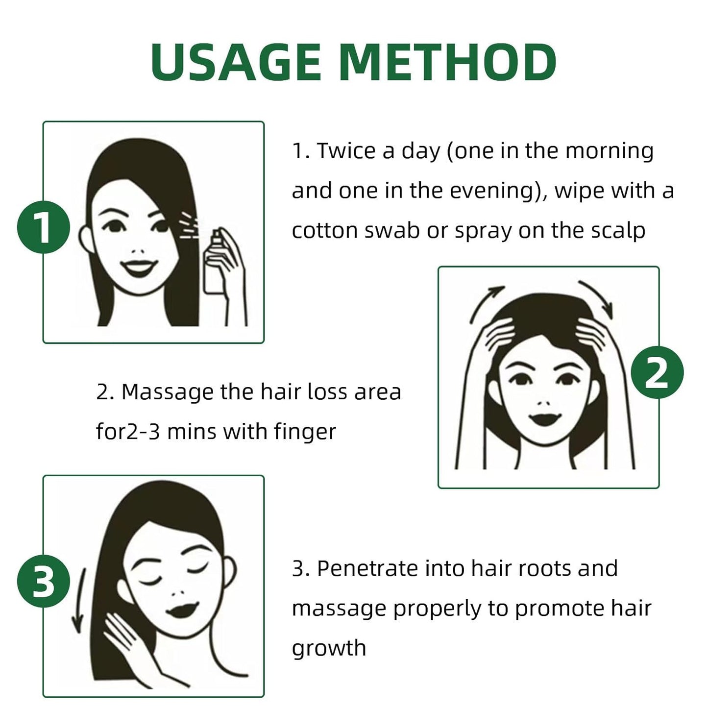 Hair Growth Spray for Women & Men - Natural Scalp Treatment with Ginseng,Ginger Root Extract,Anti Hair Fall Thickening Spray for Faster Regrowth (3.38 fl oz),2pcs