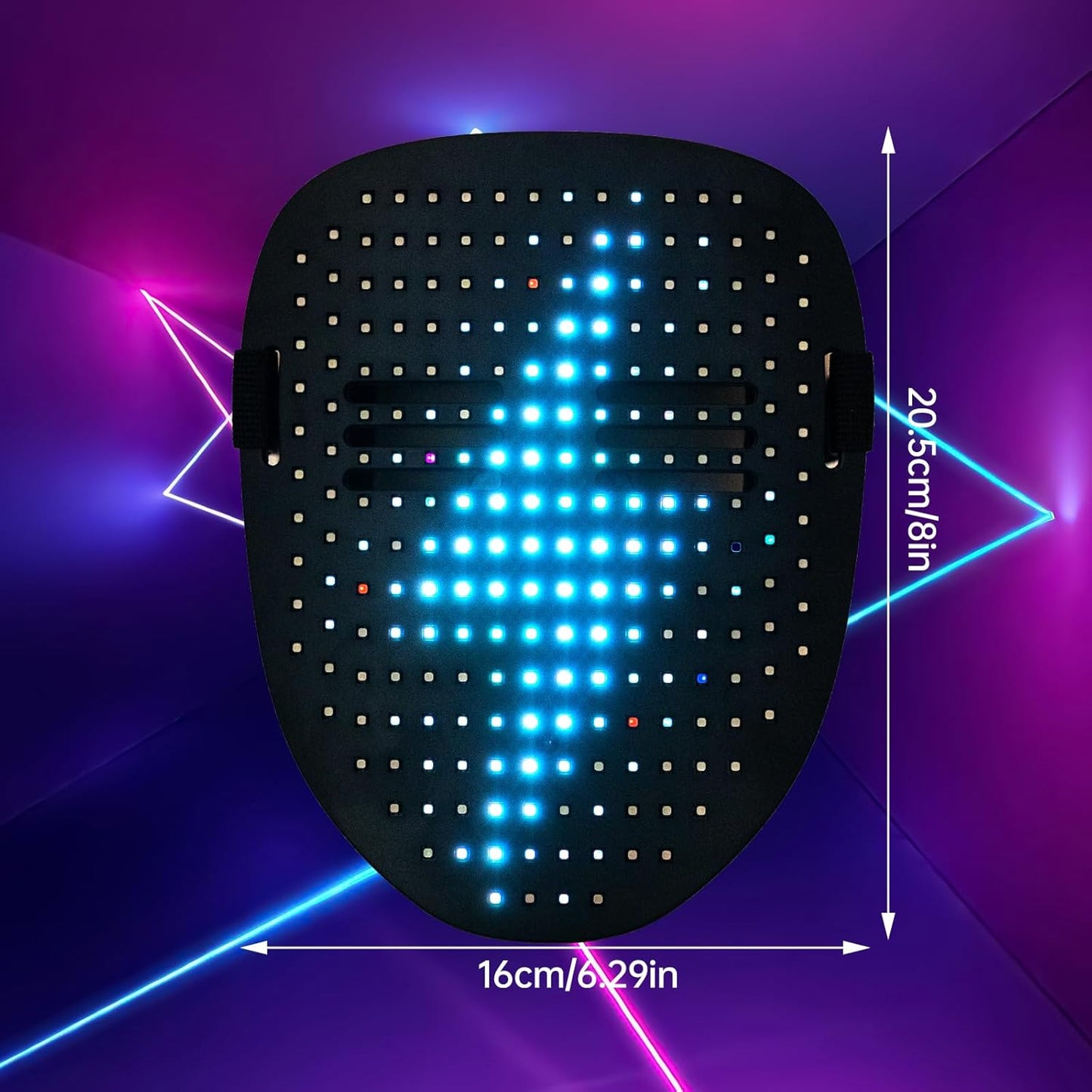 LED light mask with gesture sensing, unisex LED Halloween mask for costume role-playing party, masquerade ball