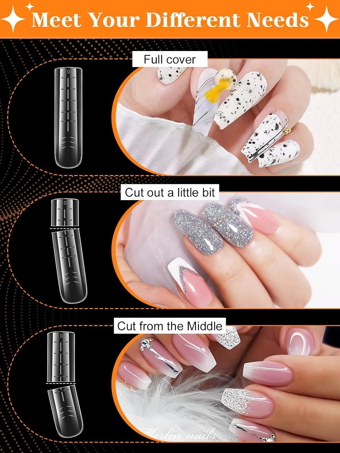 TOROKOM Dual Form Kit, 192PCS Poly Gel Forms for French Nails, 96PCS Reusable Silicone Pads, 5PCS Clips, Brush Pen, Files Buffer, Extension Kit for Beginner