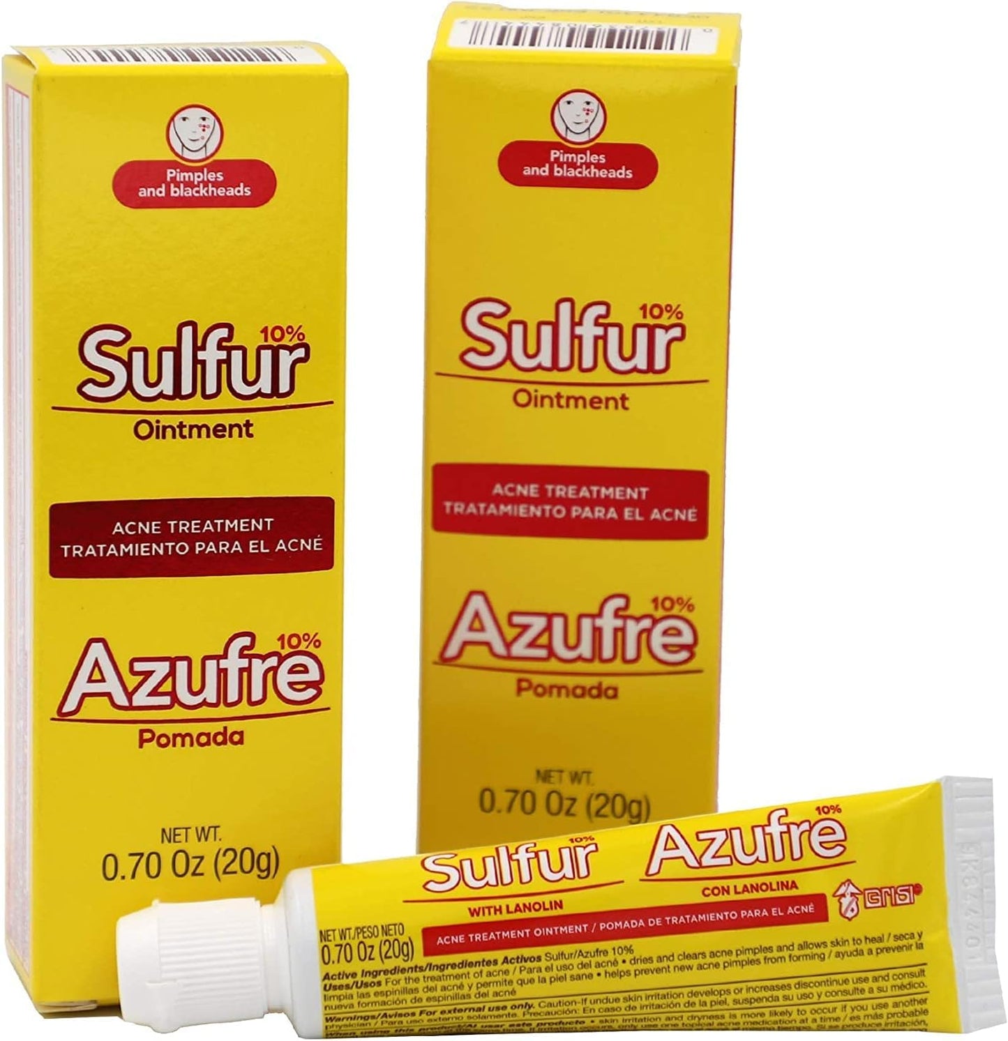 Sulfur Ointment with 10% Sulfur, Assists You in Treating Pimples, Blackheads or Blemishes, Acne Treatment, 2 Count (Pack of 2)