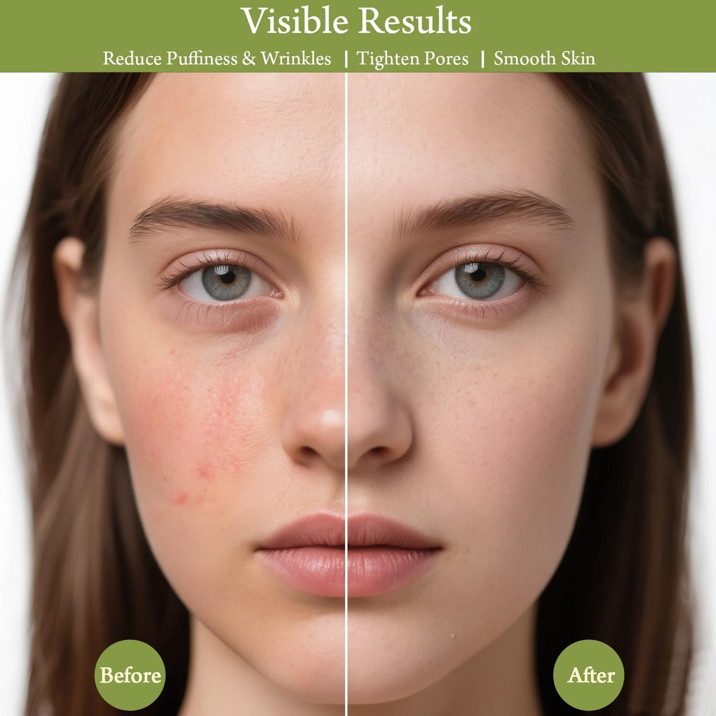 Real Perfection Gua Sha Facial Tools Face Roller for Wrinkles Jade Roller and Gua Sha Set, Scrubber Pore Brush Headband Skin Care Tools for Travel Skincare Routine Massaging Reducing Puffiness - Green