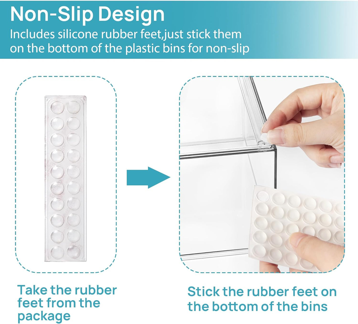 Vtopmart 4 Pack Stackable Storage Drawers, 6.6''Tall Acrylic Bathroom Makeup Organizers,Clear Plastic Drawers For Vanity, Undersink, Kitchen Cabinet,Pantry Organization and Storage