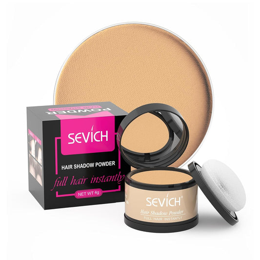 Instantly SEVICH Hairline Powder - Quick Cover Grey Hair Concealer for Thinning Hairlines, Eyebrows & Beards, Windproof & Sweatproof, Med Blonde