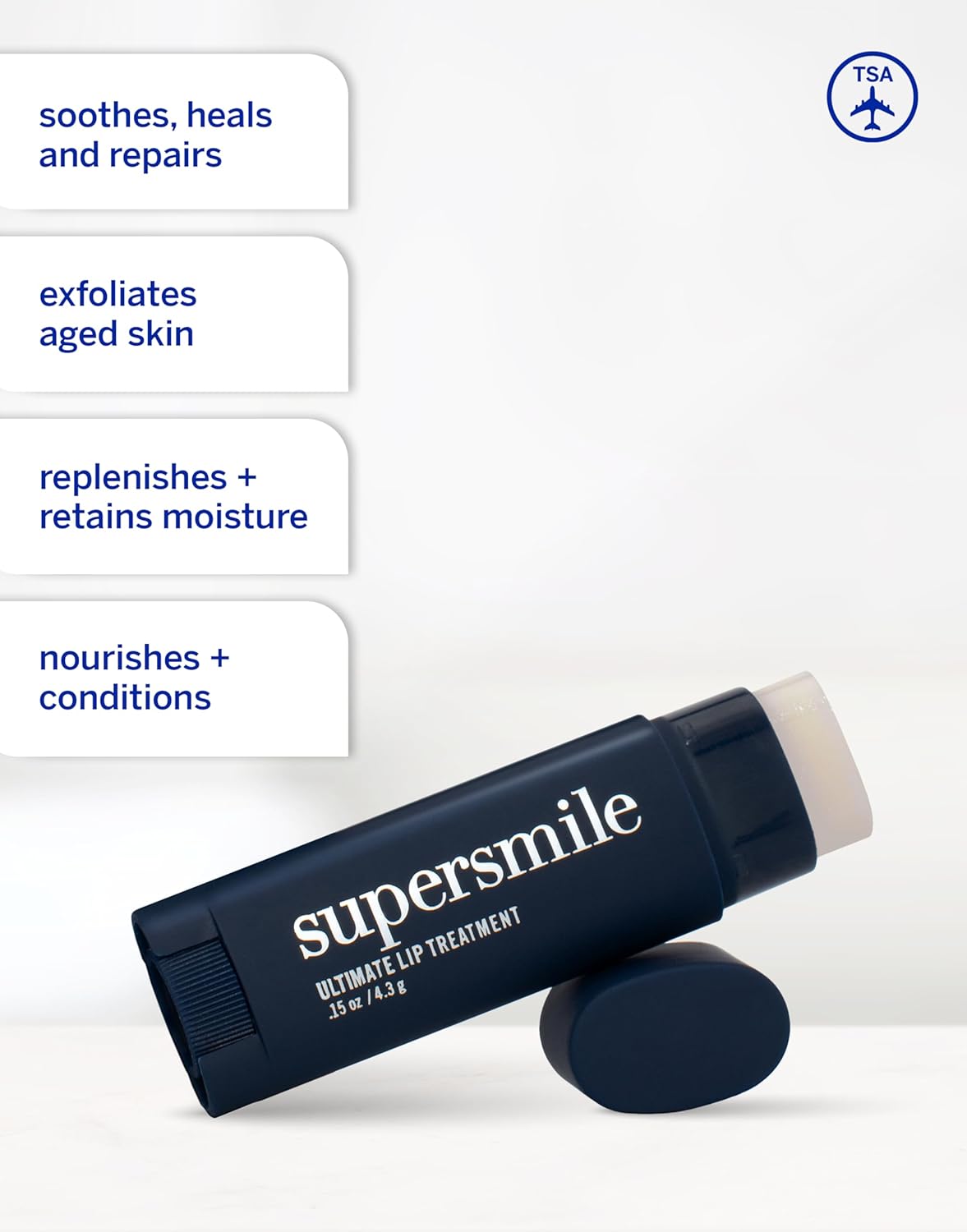 Supersmile Ultimate Lip Treatment - Healing for Dry, Cracked Lips - Nourishing Lip Balm with Collagen & Shea Butter - Hydrating Lip Plumper & Soothing Lip Moisturizer