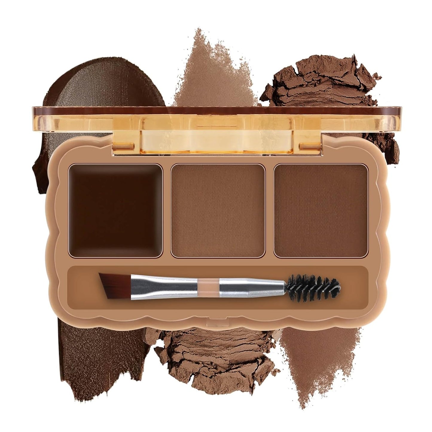 Boobeen Eyebrow Palette, 4 Colors Brow Powder Kit, Eye Brow Pomade with Double-ended Brush, Long-lasting Eye Makeup Kit, Sculpt & Define Eyebrows, for Beginners