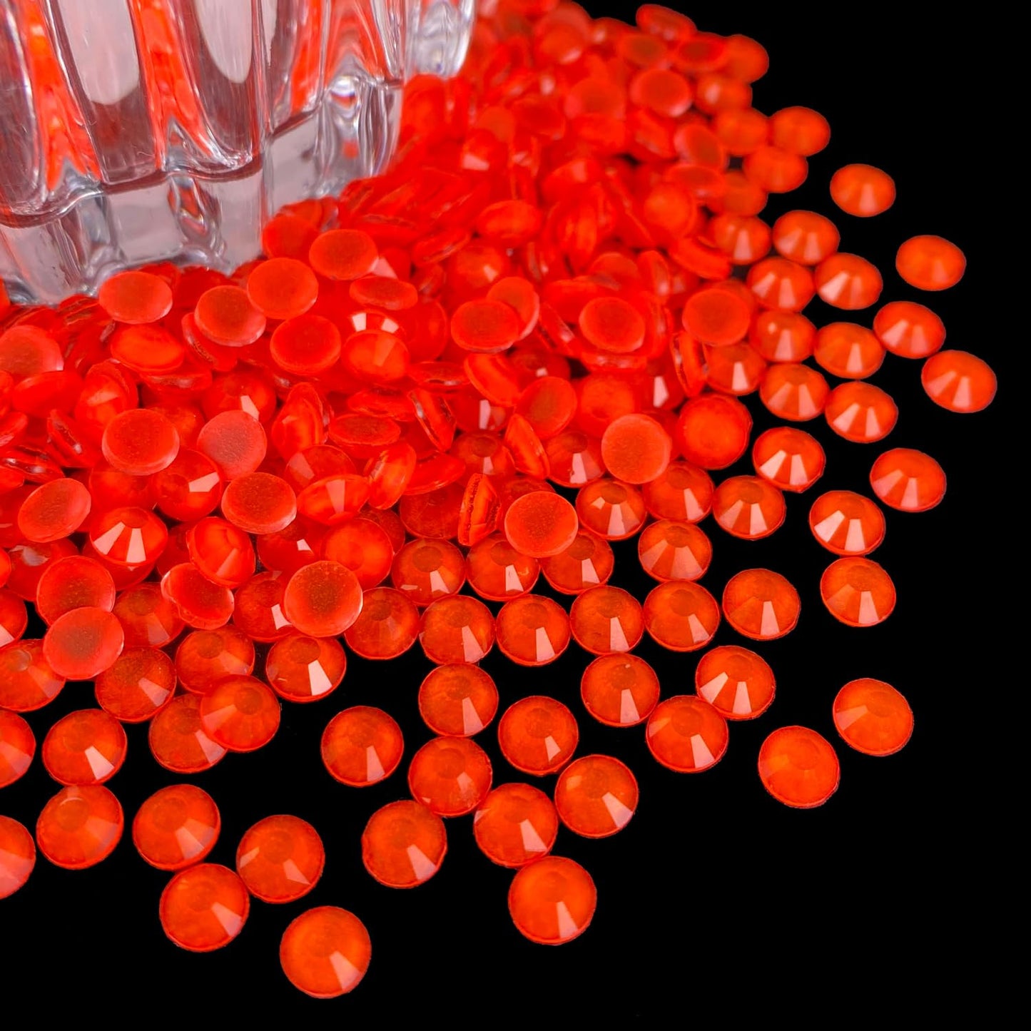Flatback Glass Rhinestones,Bedazzler Gems 1440pcs Non Hotfix Crystal Rhinestones for Nail Charms Crafts Clothes Tumblers,Orange Neon,SS16