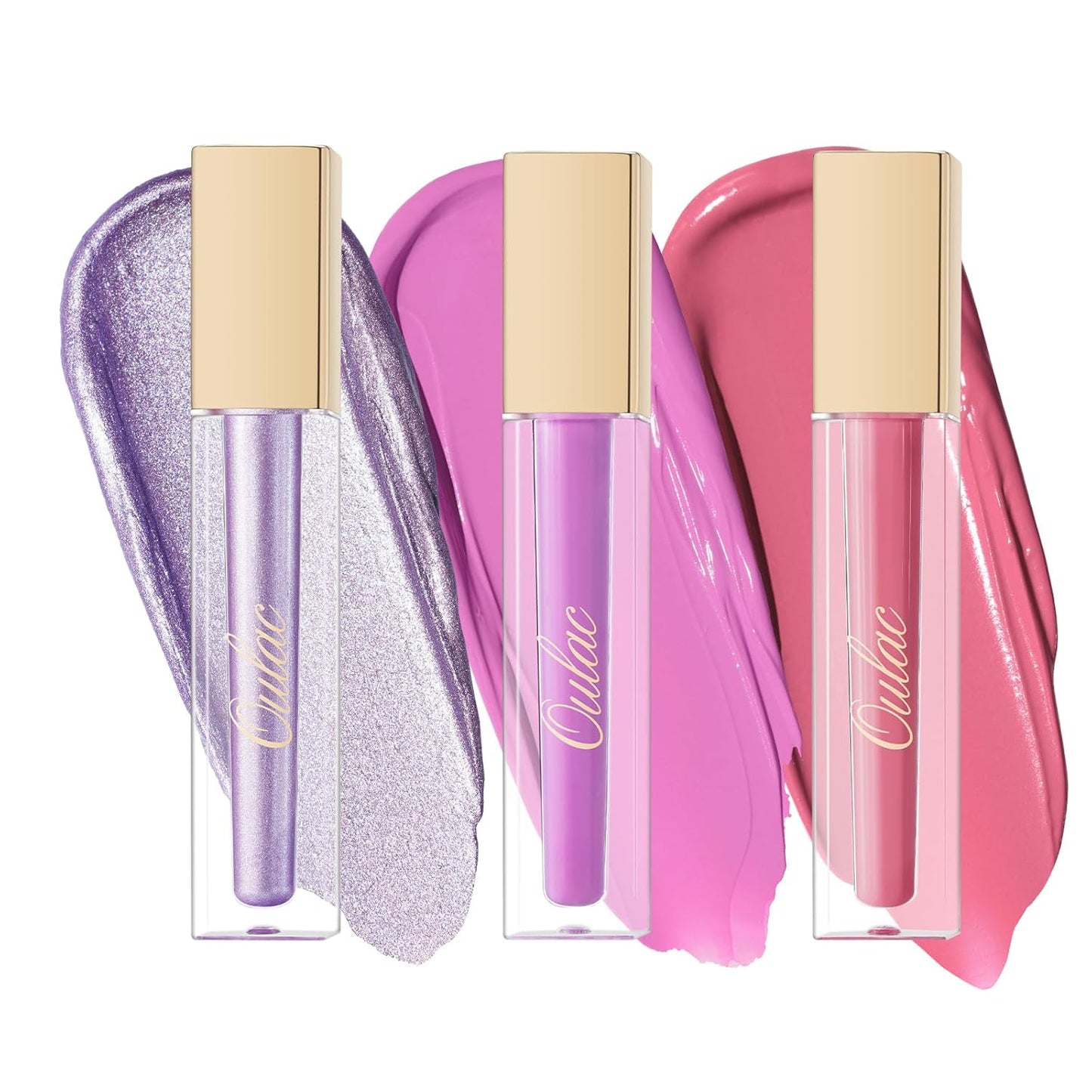 Oulac Matte Lipstick Metallic Lipstick Set for Women, Long Lasting Dual-UseLiquid Lipstick High Impact Lip Color Full Coverage Lip Makeup with Vitamin E Waterproof Formula,Vegan M14+M25+MD02