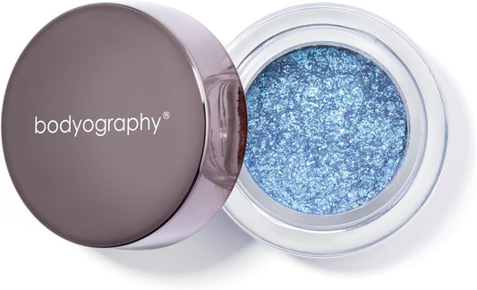 Bodyography Glitter Pigment Eye Shadow | Long Wear Shimmer Eyeshadow | Vegan, Talc & Paraben Free | Cream Powder Formula | Blue Morpho (Chrome Periwinkle) 1.5 g