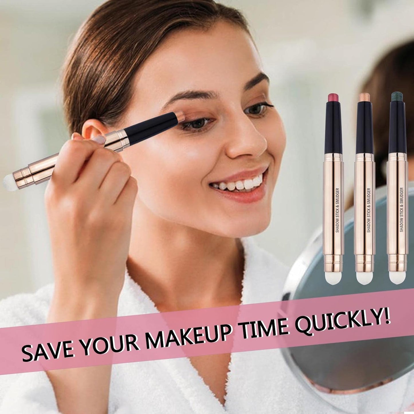 2 in 1 Orange Copper Eyeshadow Pencil, Cream Smooth Shimmer Eyeshadow Stick Crayon, Hypoallergenic Multi-Dimensional Waterproof Long Lasting Eye Shadow Highlighter Stick Eye Liner(Copper Shimmer #05)