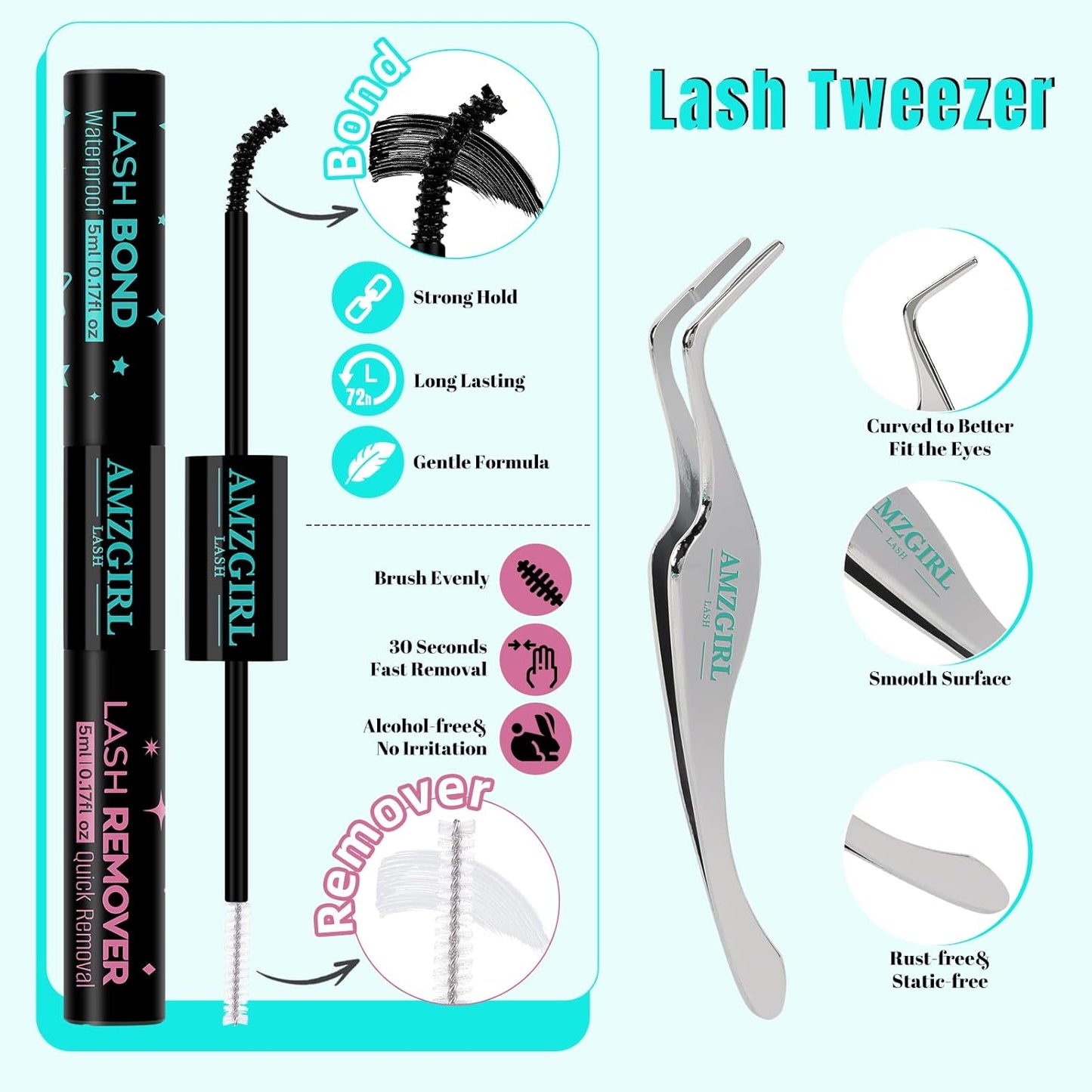 Lash Extension Kit 200PCS Lash Clusters Mix Eyelash Extension Kit with Waterproof Lash Bond and Remover,Individual Lashes with Lash Tweezers for Beginners at Home(80D,D-Mix9-16mm)