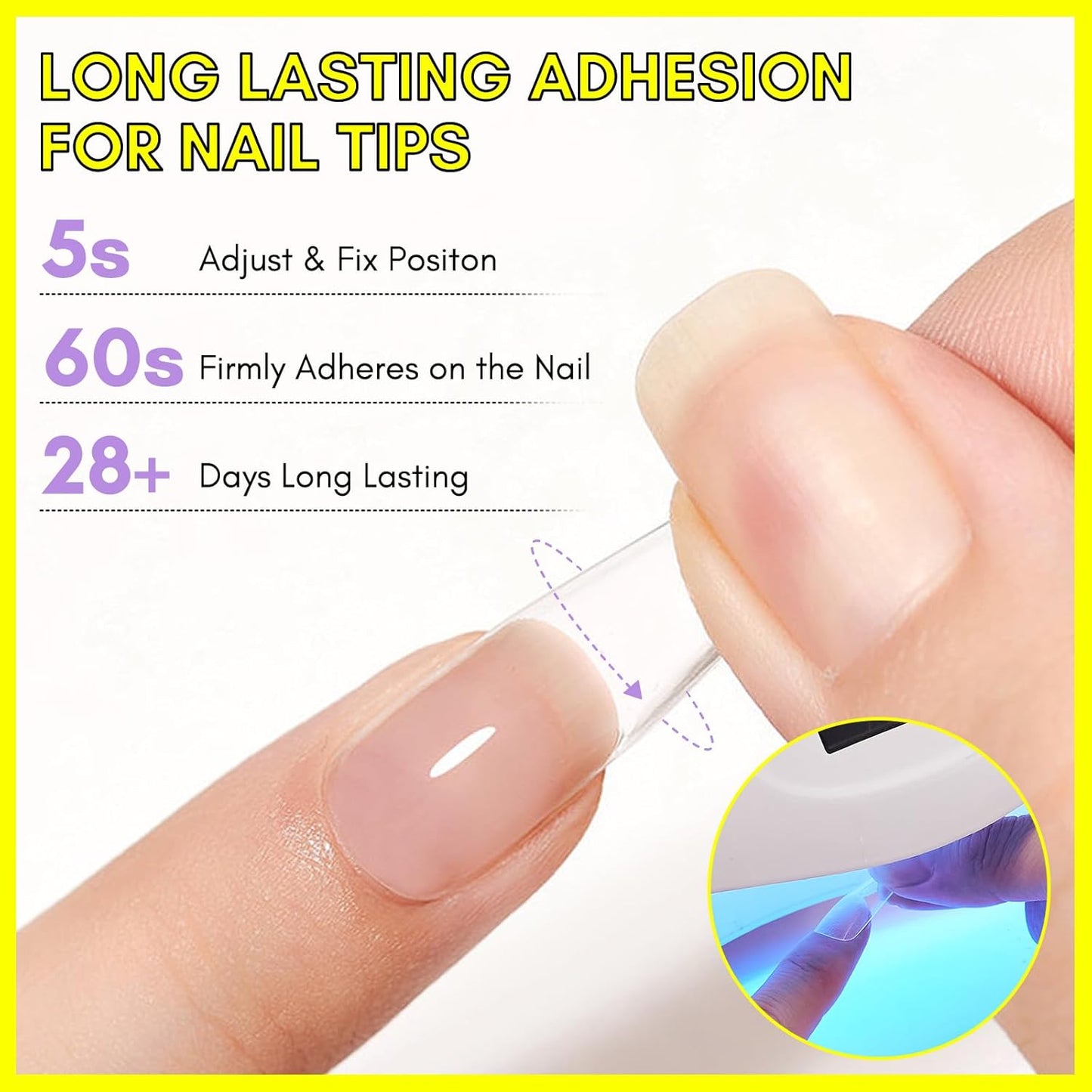 Makartt Gel Nail Glue: 3 in 1 Nail Glue Acrylic Nails Extension Super Strong Adhesive Bond Long Lasting Brush on Glues for Tips, Base Coat & Slip Solution, & Stick Rhinestone, Curing Needed, 2pcs 15ml