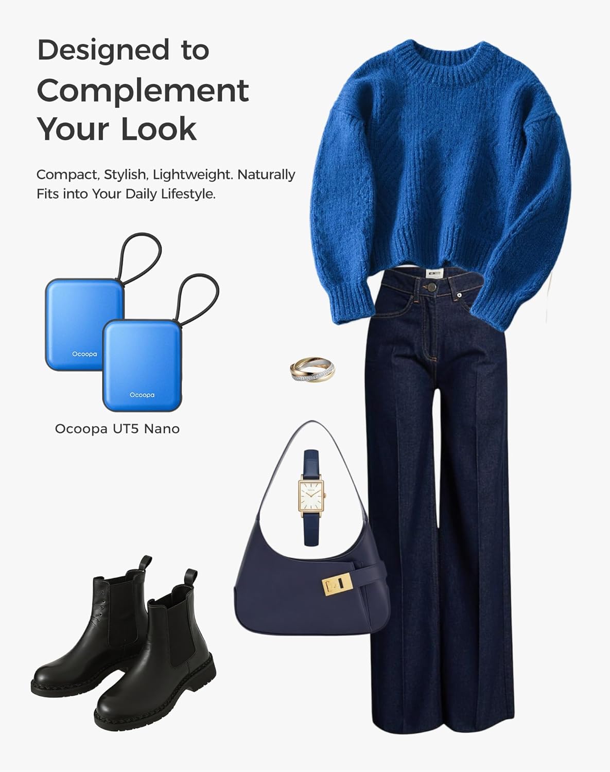 OCOOPA Hand Warmers Rechargeable, Smart Temp Control 7H*2 Long Safe Heat, Ultra Slim, Pocket-Size Design That Fits Gloves, Gifts for Women, Outdoor, Office, Commute (UT5 Nano)