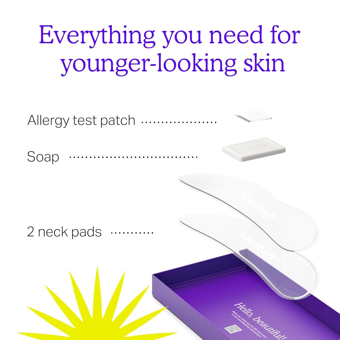 BLUMBODY Neck Wrinkle Patches – Anti-Wrinkle Silicone Patches for Skin Firming, Tightening – Reusable Overnight Pads – Anti-Aging Crepe Erase Pads – Neck, Décolleté (1-Month Supply)