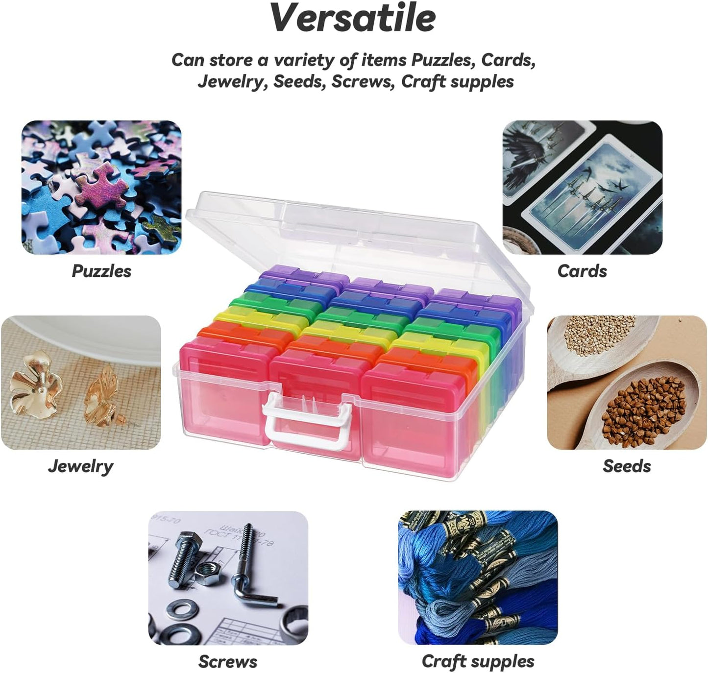 Plastic Storage Box Arts & Crafts Storage Boxes & Organizers With Large Storage Box Small Rectangular Plastic Container For Craft Storage (18 Pack Small -Color)