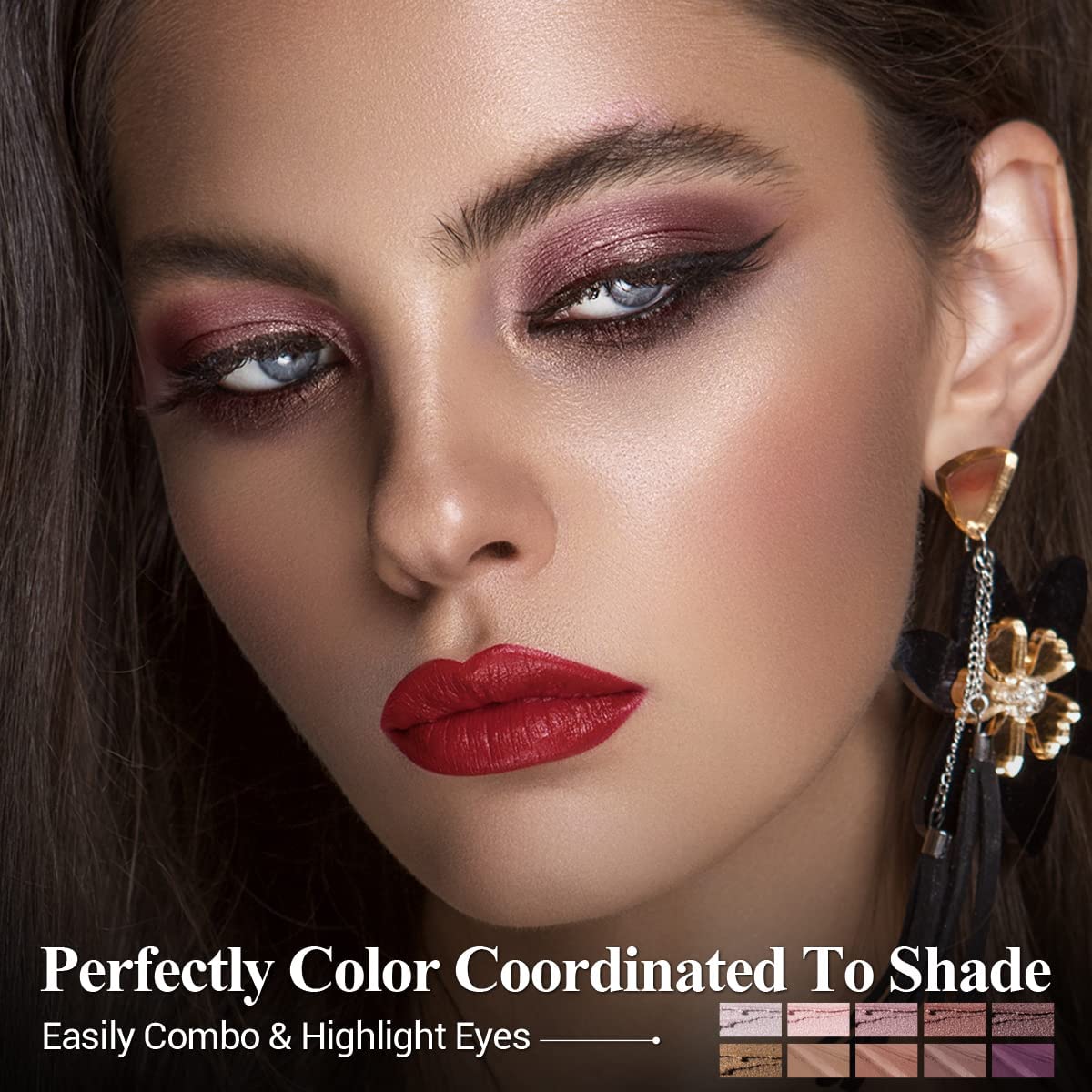 10PCS Eyeshadow Stick, Shimmer And Matte Brown Metallic Cream Eyeshadow Pencil Crayon with Smudge-proof & Waterproof, Eye Brightener Stick, Ideal Gift for Women - Cocoa Crush