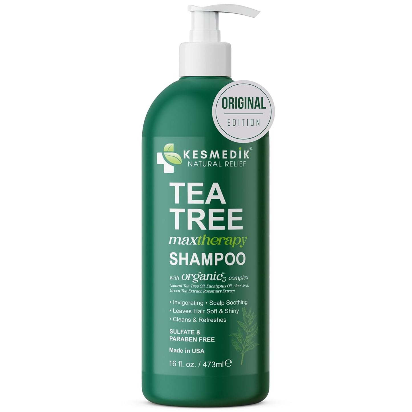 Tea Tree Oil Shampoo MaxTherapy, Itchy Scalp Relief, Refreshes & Cleanses Dandruff & Buildup, Clarifying for Oily Hair, Women & Men, 16 fl oz