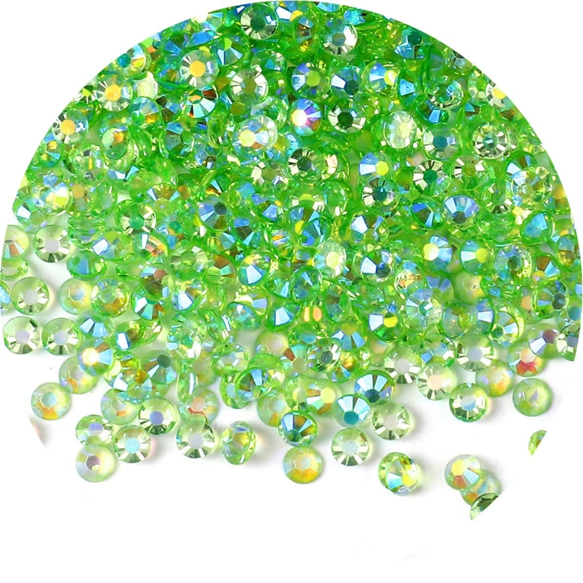 2250 Pcs SS16 4mm AB Flatback Rhinestones for Nails Art Crafts Transparent Glitter Round Gems Crystals DIY Clothes Shoes(Clear Light Green AB)