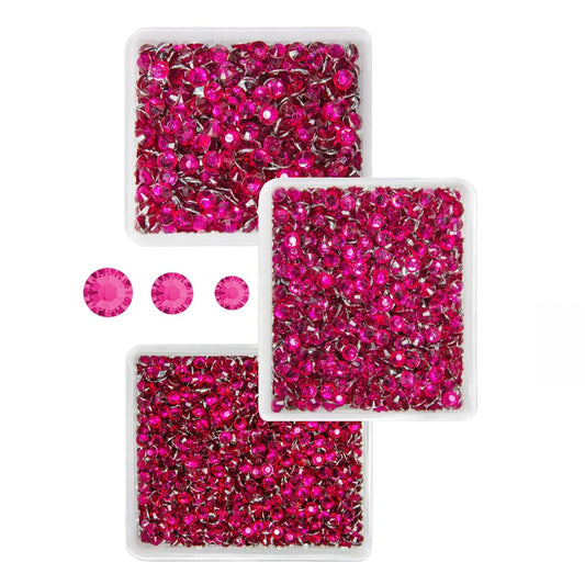 Rose Red Crystal Resin Rhinestones for Crafting 3mm 4mm 5mm Dark Hot Pink Flatback Stones Non-Hotfix Diamonds Crystals Gems for Nails Face Eyes Makeup Tumblers Bottles DIY Crafts Clothes Shoes