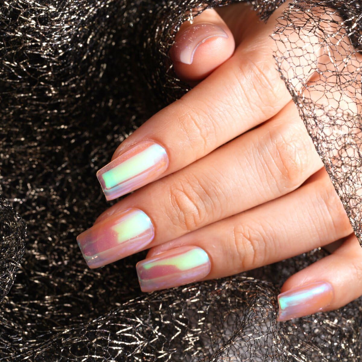 Pretty Diva Mermaid Chrome Nail Powder, Aurora Iridescent Chrome Powders for Nails Unicorn Nail Chrome Mica Powder, Nail Art Glitter Decoration for Home DIY Salon Manicure Pigment